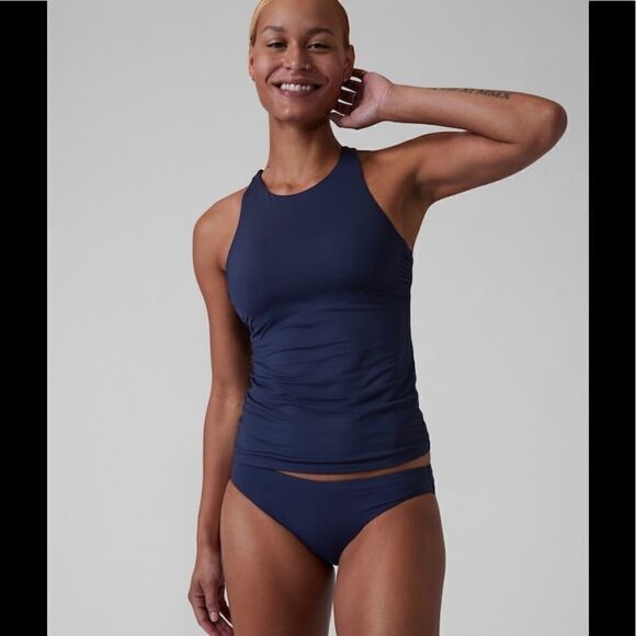 NWT Athleta Maldives Bra Cup Tankini 36  B/C. Dress Blue. - Picture 1 of 8